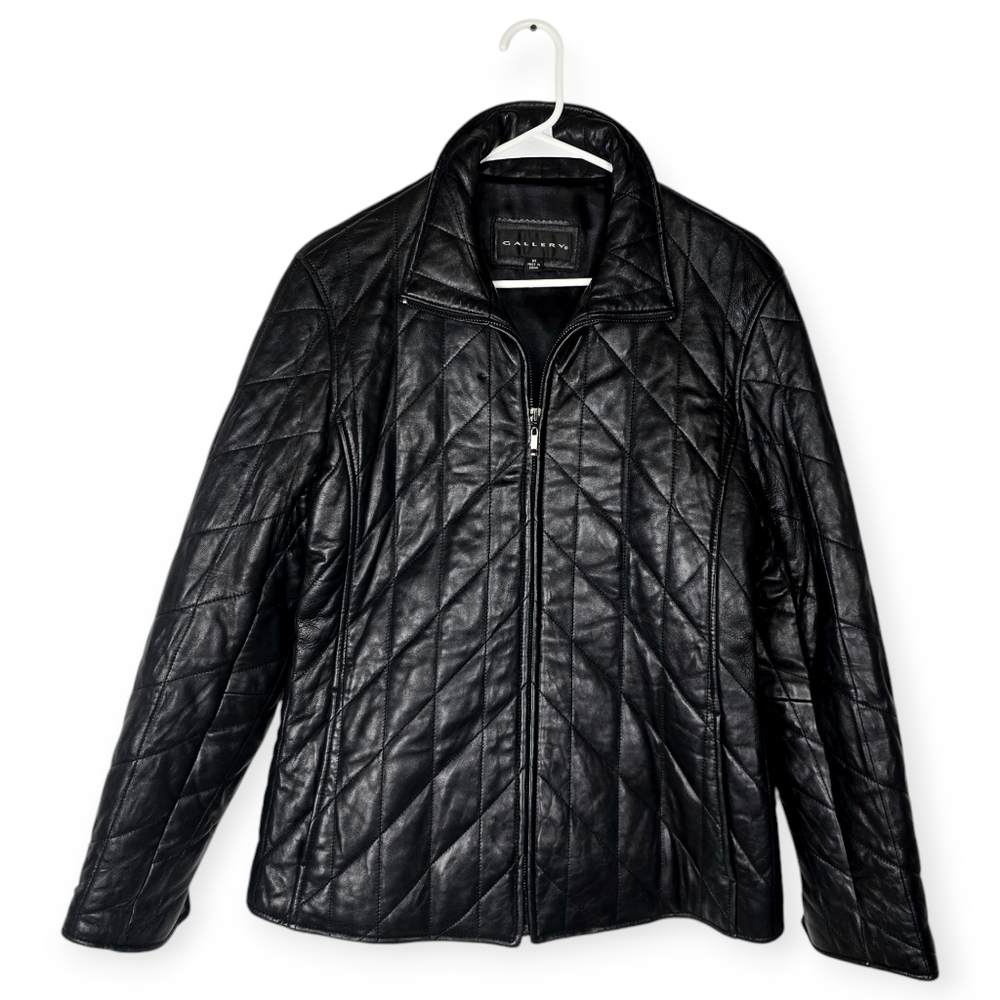 Vintage Gallery Black Chic Quilted Leather Jacket